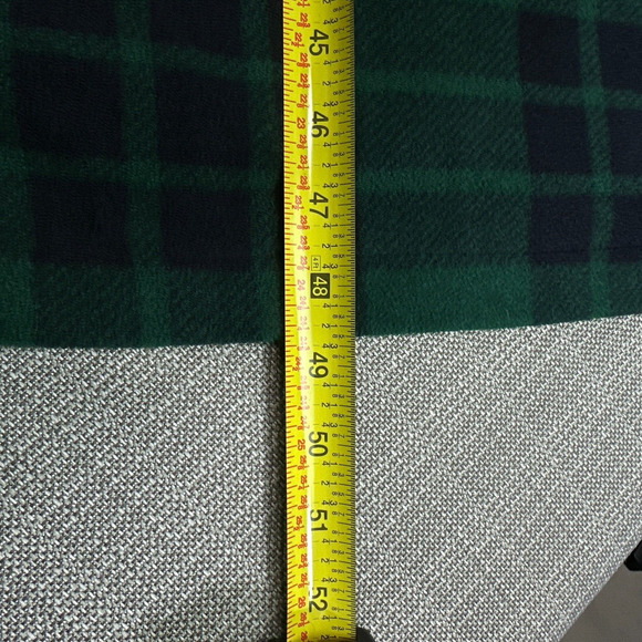 Lands End Fleece Robe Mens XL (46-48) Green Blue Plaid Comfort Lounge Belted - Picture 9 of 10